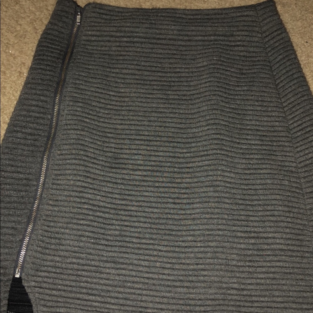 MinkPink grey zip up mini skirt